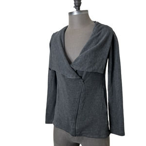 H By Bordeaux Jacket Adult XS Gray Moto Zip Lightweight Knit Coat Womens